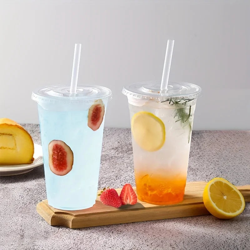 Bicchieri Cocktail di plastica con coperchi Set da 50 pz (500ml-350ml)