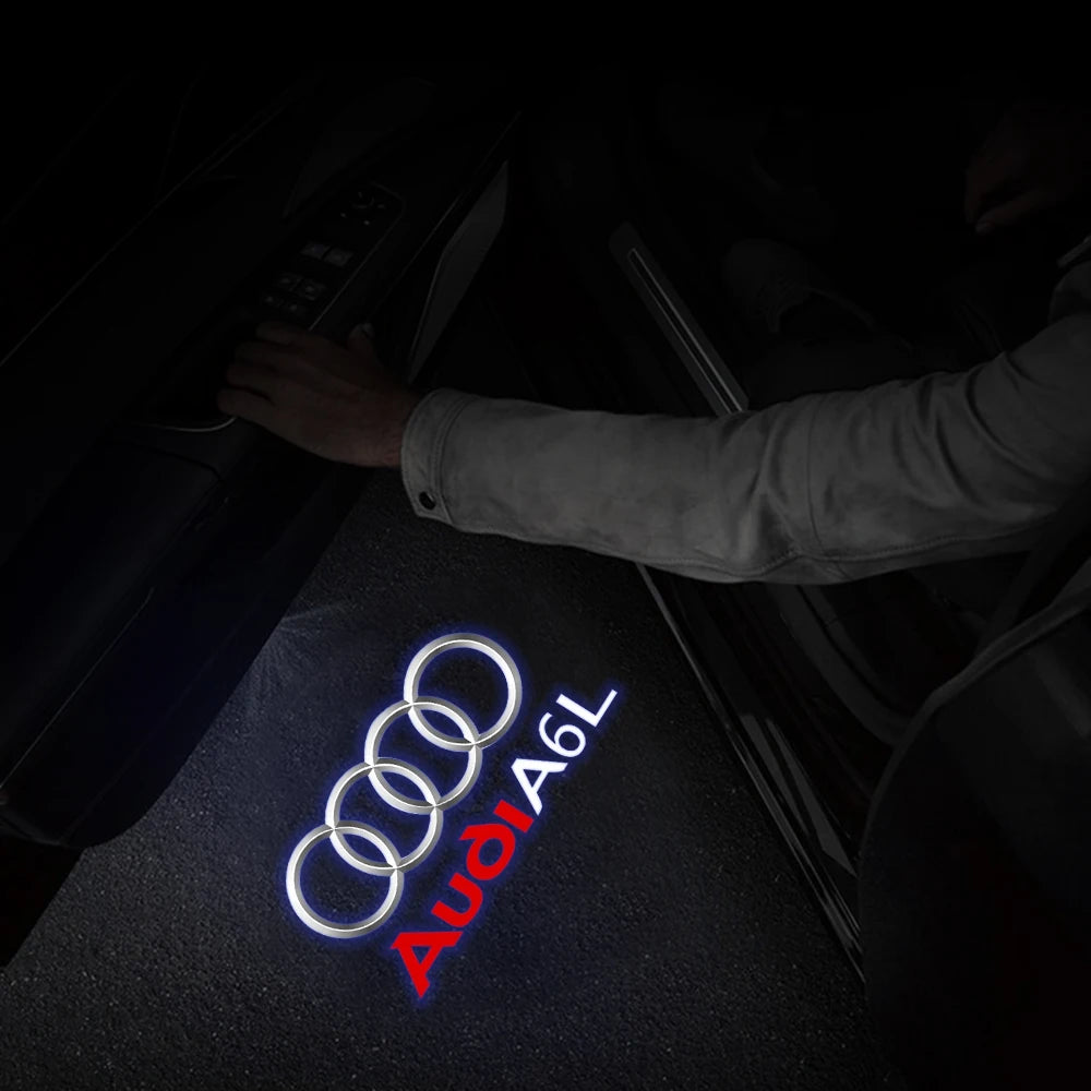 Per Audi Sline S3 S4 S5 S6 S7 RS Q7 Q5 Q3 A4 B8 8P A3 A6 C7 A5 A6L Quattro Auto Logo Porta LED Lampada di benvenuto Laser Proiettore Luce
