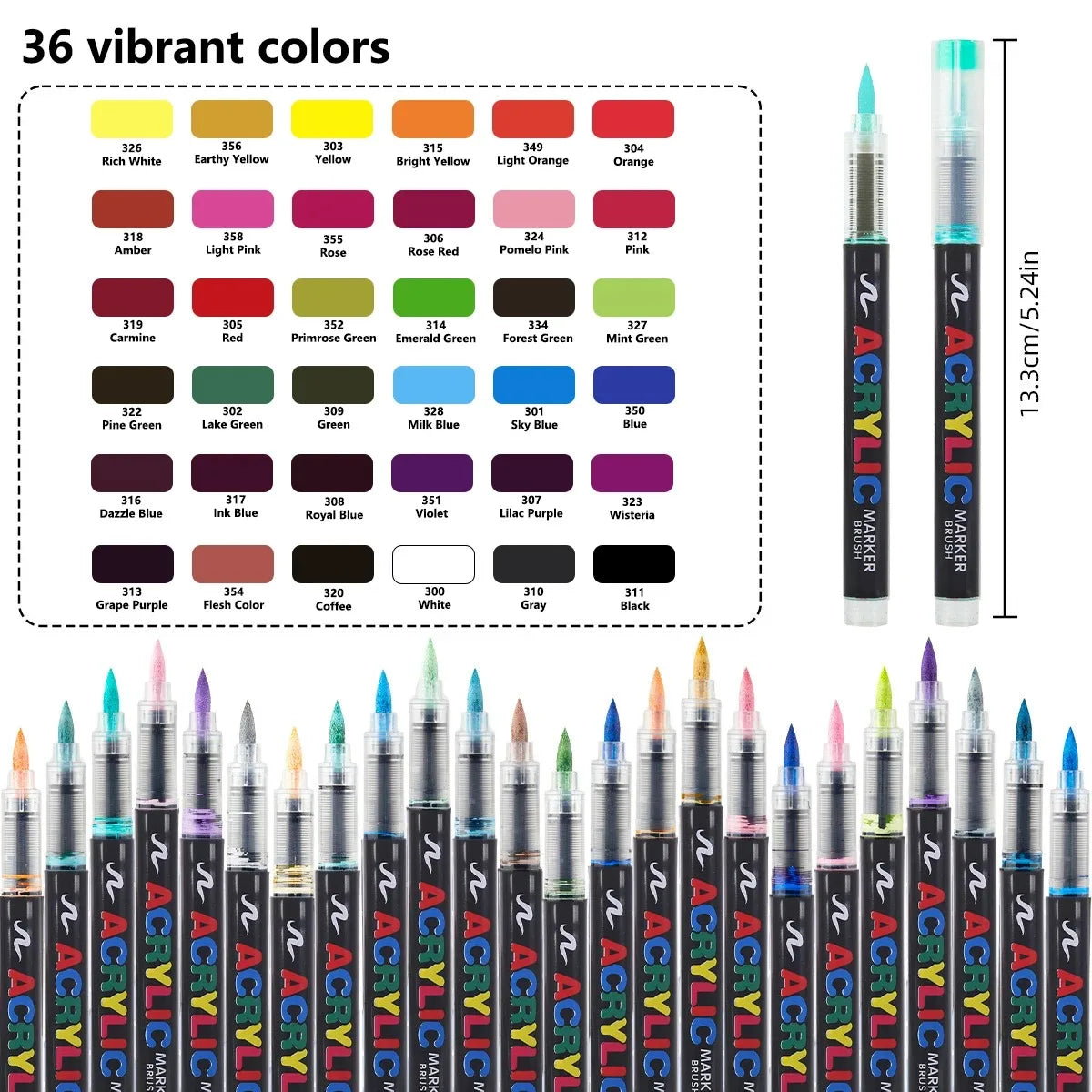 36-366 Colors Acrylic Set Waterproof Professional