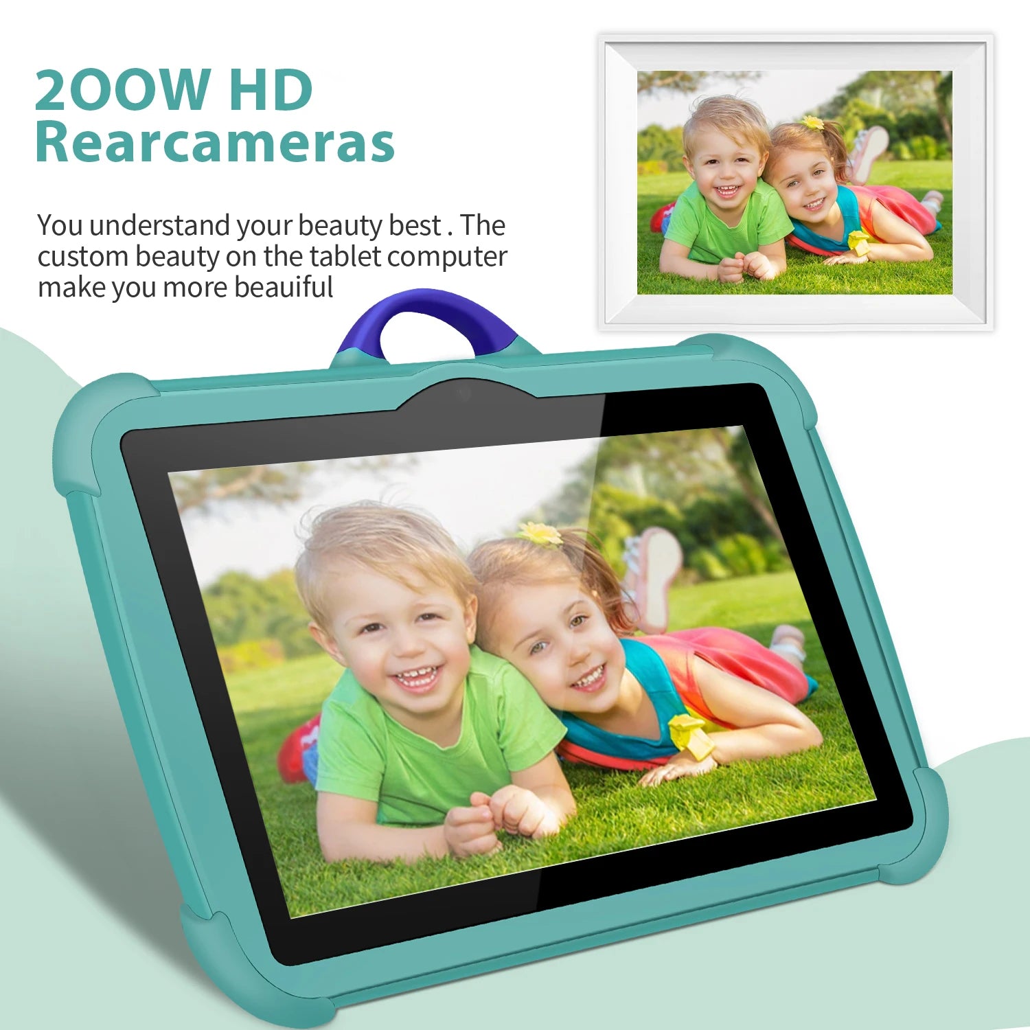 Tablet PC per bambini da 7 pollici con Android 13 Quad Core 4GB RAM 64GB ROM Apprendimento educativo Preferito dai bambini Design semplice economico