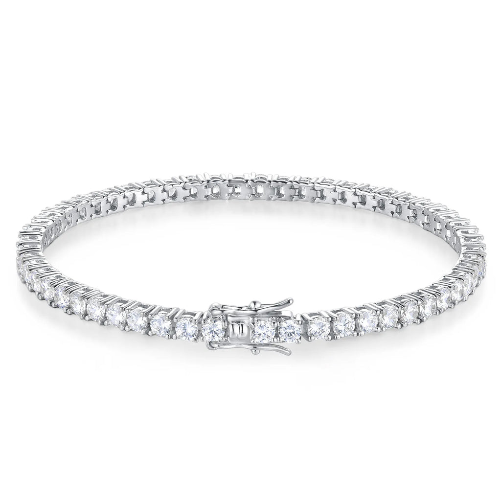 Real 100% Silver 925 2-3mm Tennis Braccialetto Unisex in due modelli Con Moissanite o in Zirconi