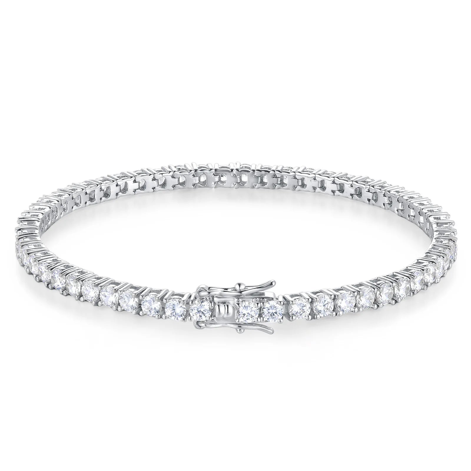 Real 100% Silver 925 2-3mm Tennis Braccialetto Unisex in due modelli Con Moissanite o in Zirconi