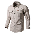 Camicie militari Uomo Cotone Casual Slim Fit Top
