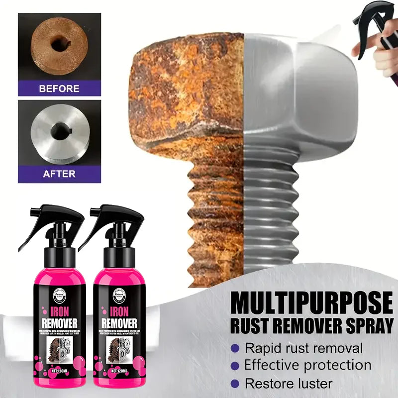 Spray antiruggine multiuso 1PC- 120ML, eliminatore di ossidazione del ferro ad azione rapida, ripristina la lucentezza, sicuro su varie superfici