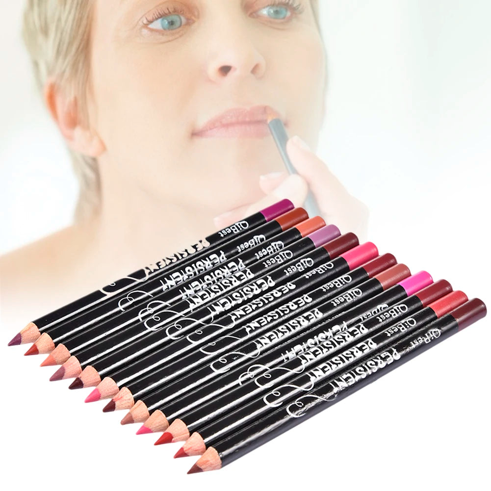 Set 12 pezzi Lipliner Matita Professionale si Lunga Durata Impermeabile