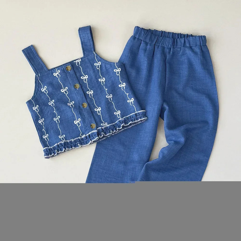 Top e pantaloni Set in due pezzi Abbigliamento casual per bambina