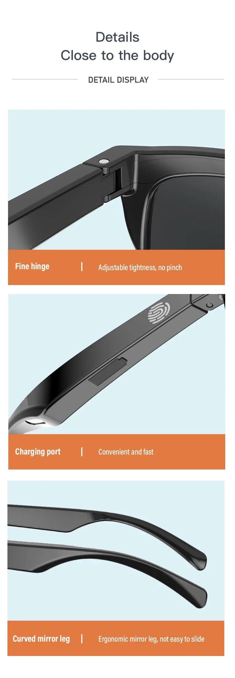 Nuovi occhiali da sole Smart Bluetooth V5.3 Occhiali da vista Cuffie sportive all’aperto HIFI Tecnologia  Anti-touch UV per uomini e donne
