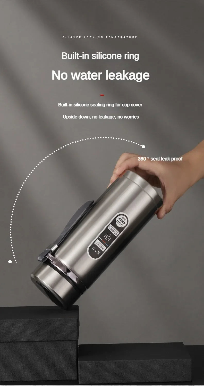 Bottiglia termica in acciaio inossidabile da 500ML-1 litro con display a temperatura a LED
