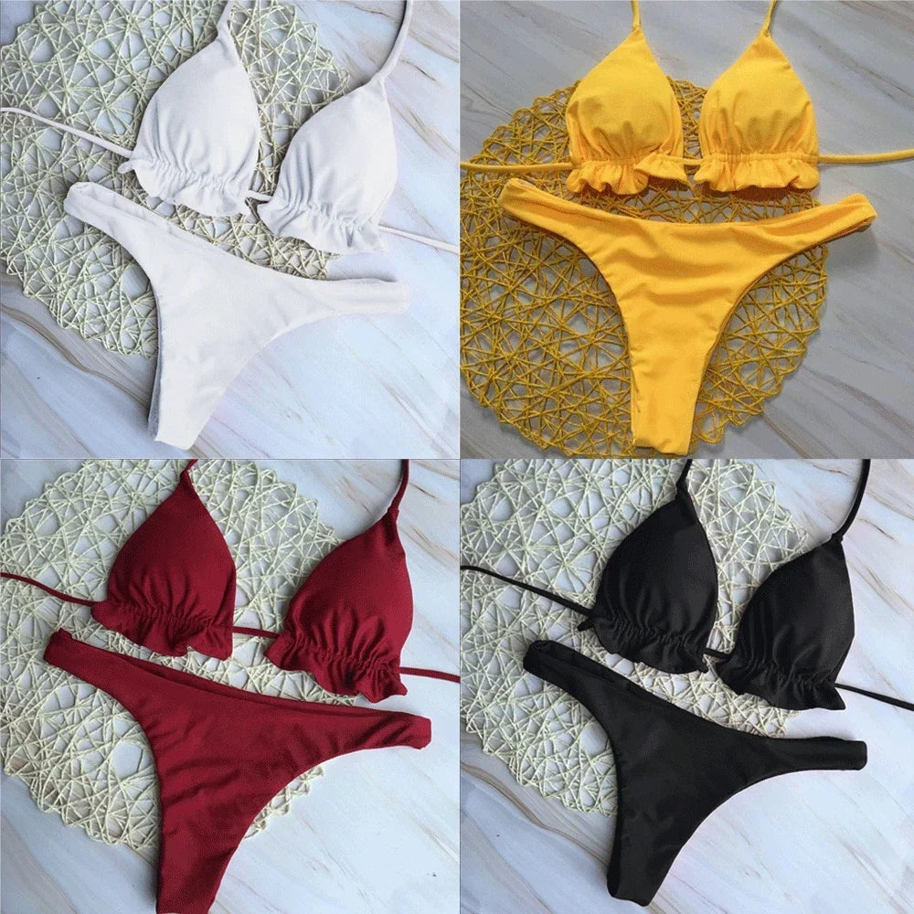 Set bikini brasiliano estivo 2 pezzi Set Push-up