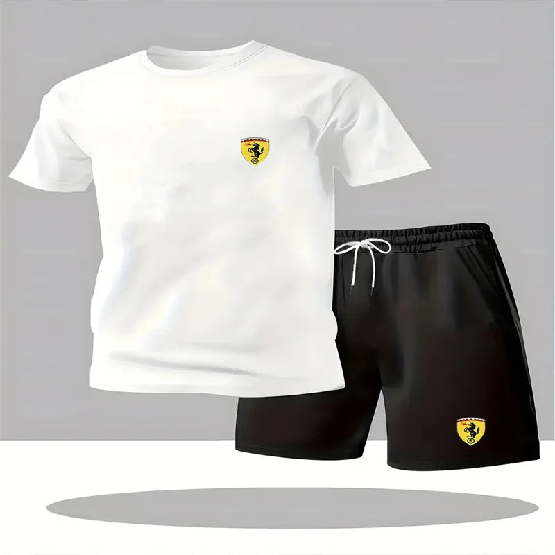 T-shirt e pantaloncini set due pezzi - Stampa Ferrari