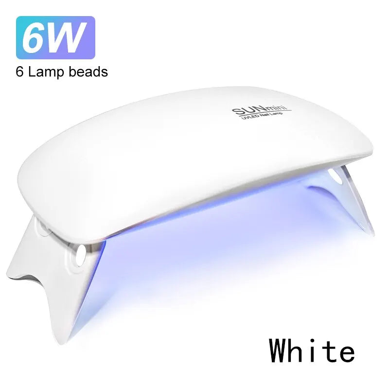 6W Mini asciuga unghie macchina portatile 6 LED UV manicure lampada uso domestico lampada con cavo USB