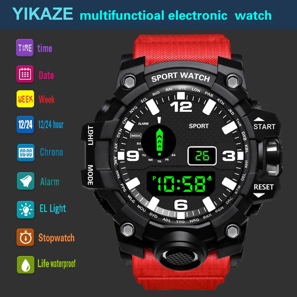 Orologio da uomo Multifunzionale Impermeabile Allarme luminoso