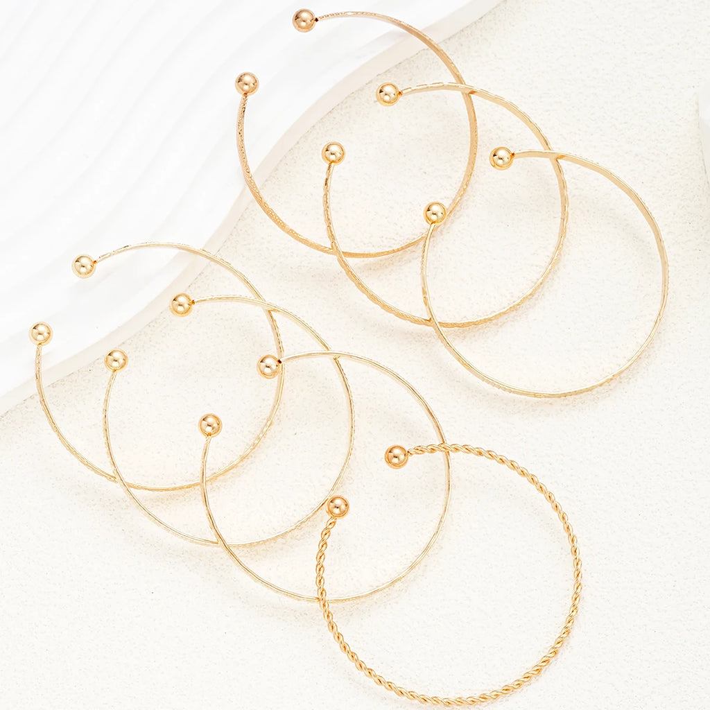 7 pezzi/set bracciali color oro