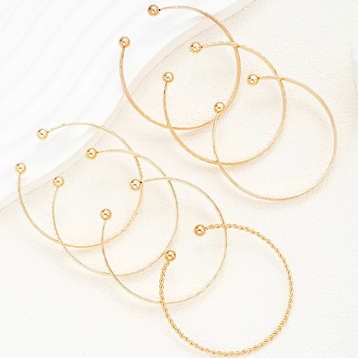 7 pezzi/set bracciali color oro