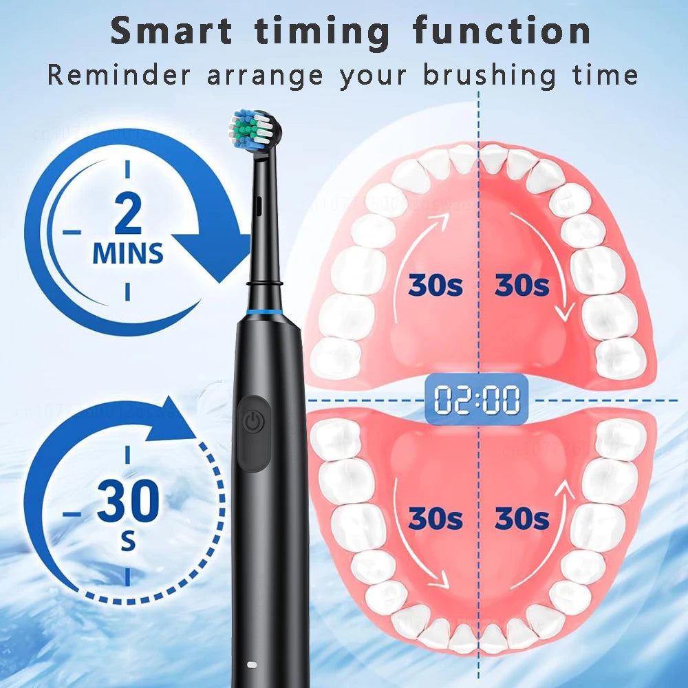 Spazzolino elettrico dentale con 4 testine