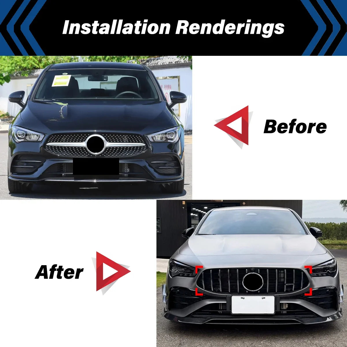 Per Mercedes Benz CLA AMG W118 C118 CLA180 200 250 CLA45 35 2019 2020 2021 2022 2023 Griglia anteriore