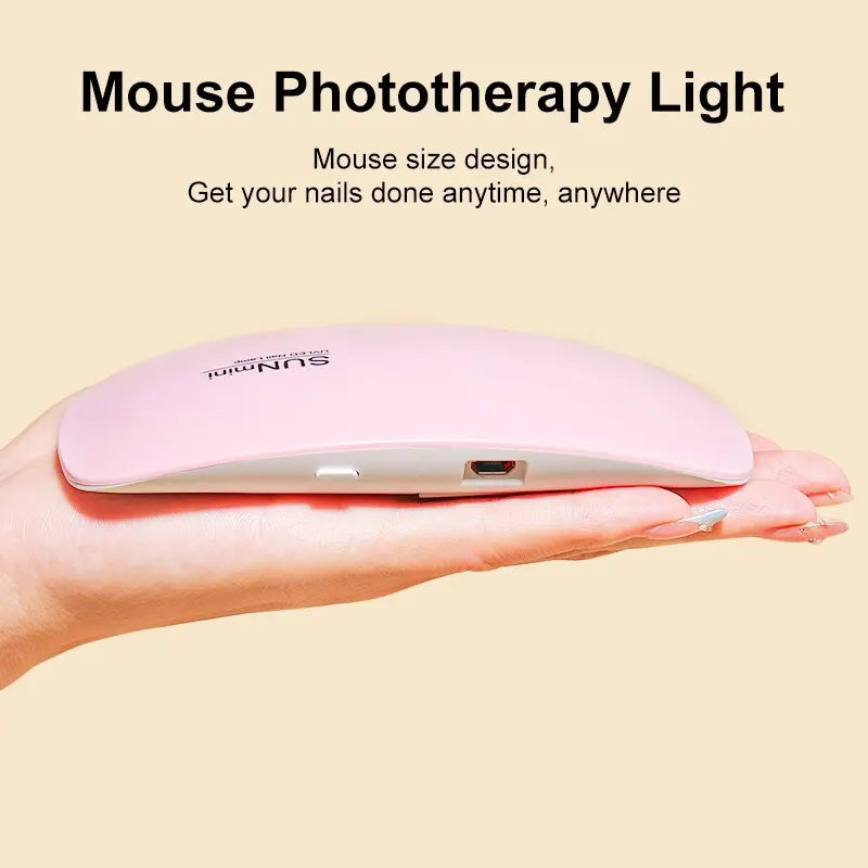 6W Mini asciuga unghie macchina portatile 6 LED UV manicure lampada uso domestico lampada con cavo USB