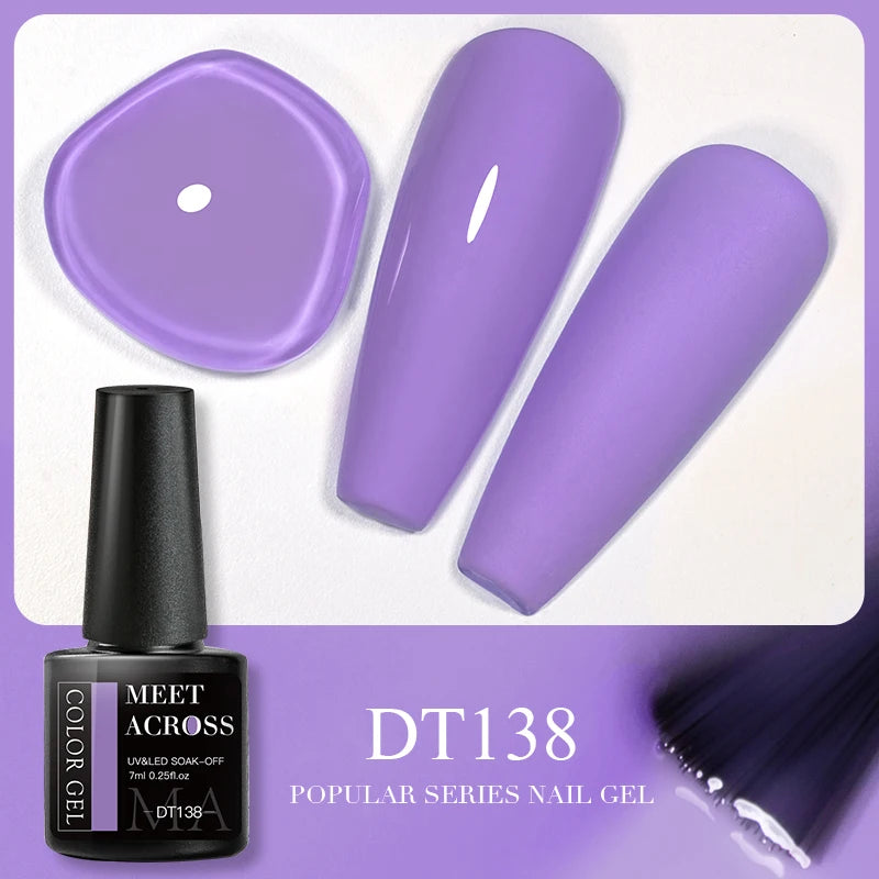 MEET ACROSS 5ml Gel Smalto per unghie Nail Art Top Gel tutti i colori