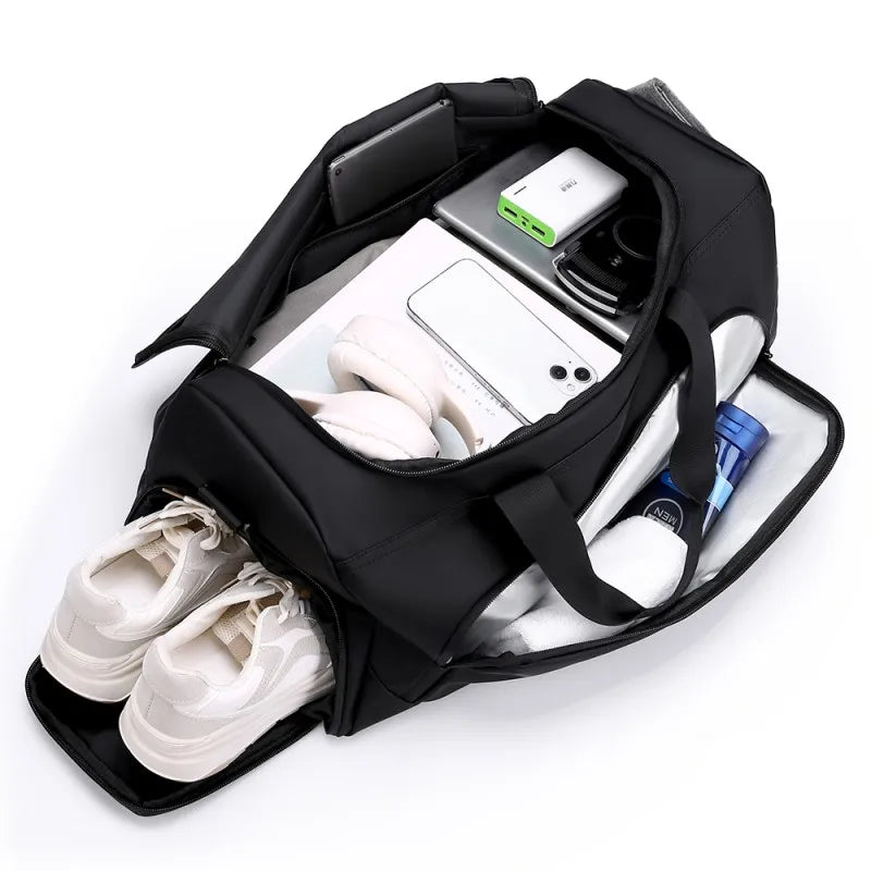 Borsa da palestra sportiva, borsa di grande capacità, borsone da viaggio portatile, multi-scomparto con contenitore per scarpe, perfetto per le vacanze, palestra