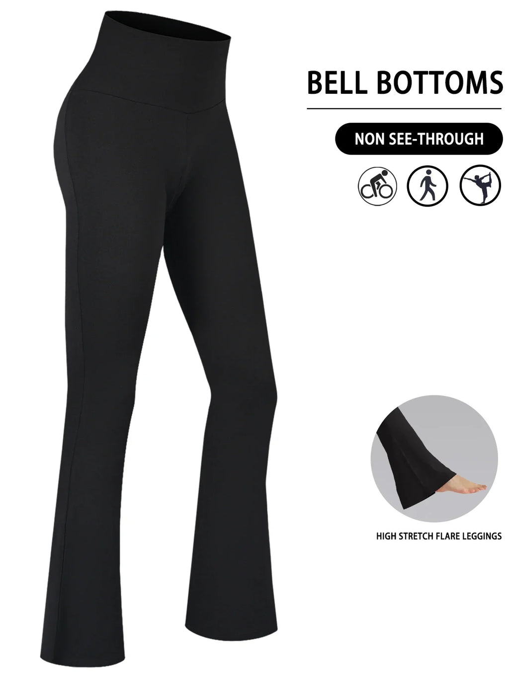Pantaloni svasati super morbidi da donna a vita alta Leggings a zampa d’elefante