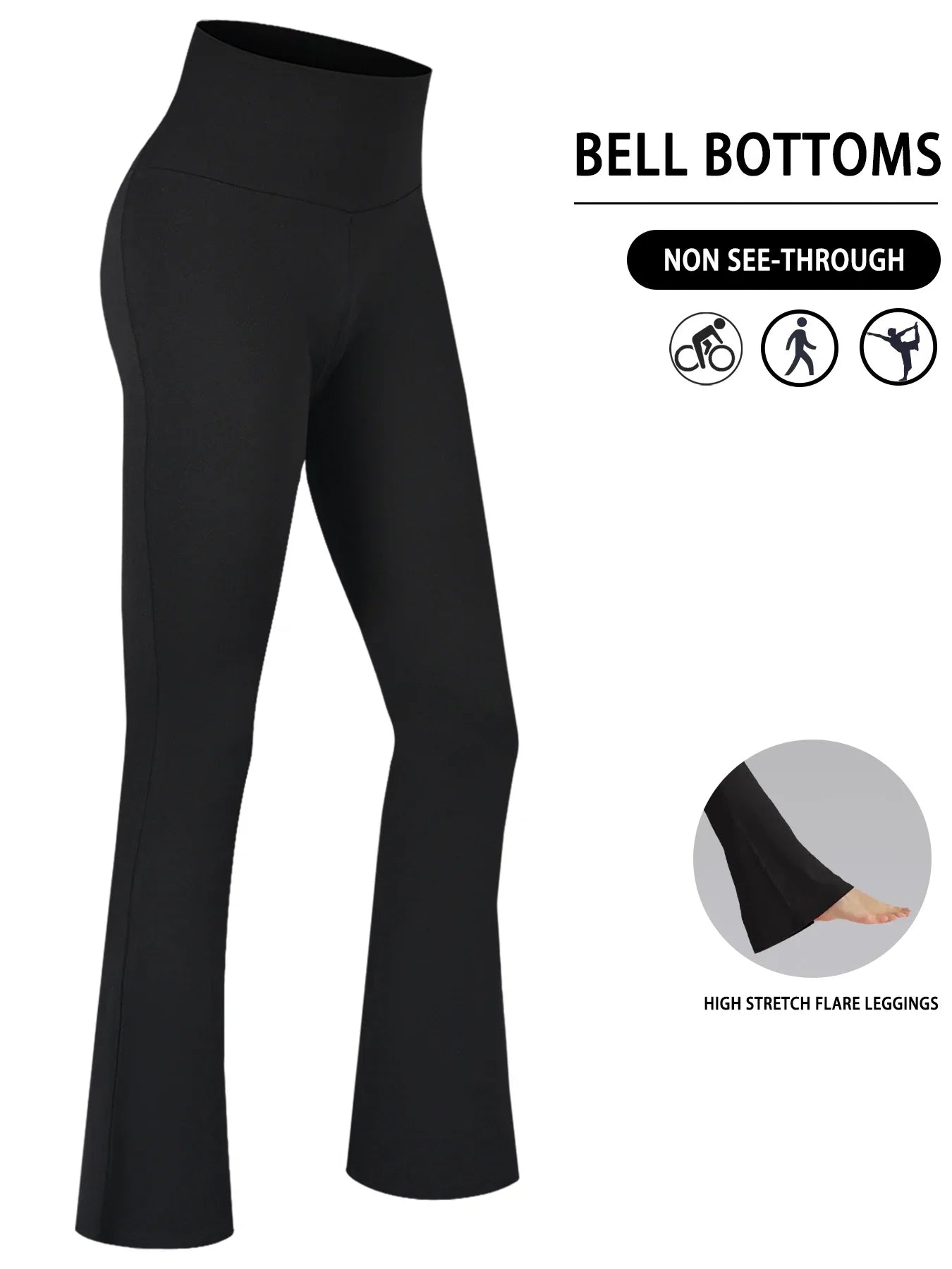 Pantaloni svasati super morbidi da donna a vita alta Leggings a zampa d’elefante