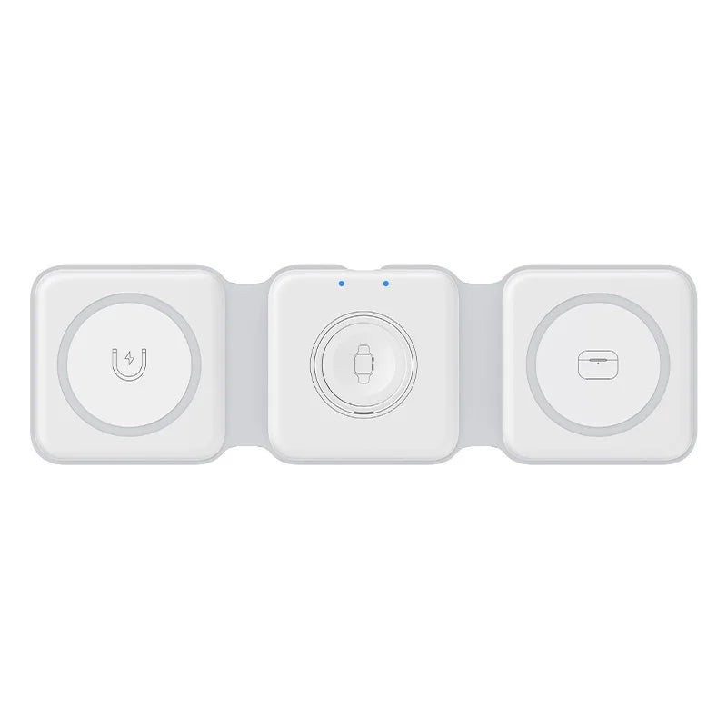 Stazione di ricarica magnetica da viaggio wireless charter portatile 3 in 1 completamente compatibile con il dock di ricarica compatto pieghevole MagSafe