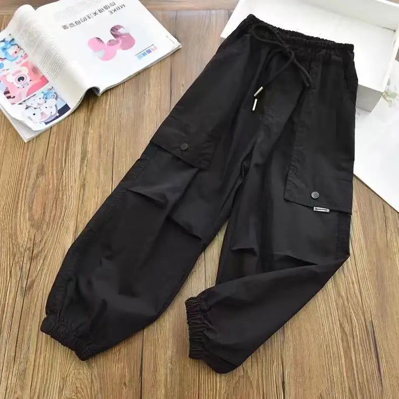 Vestiti primaverili alla moda per bambini Cargo Joggers Pantaloni elastici alla caviglia Pantaloni casual Leggero Traspirante