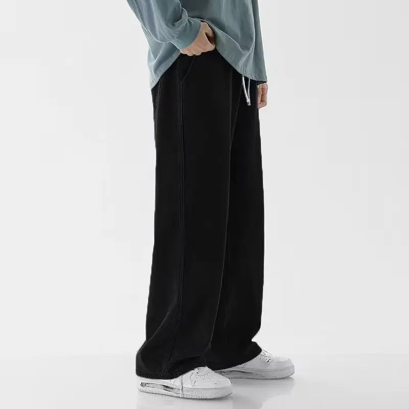 Jeans Larghi Uomo Stile Coreano Moda Sciolto Dritto Gamba Larga