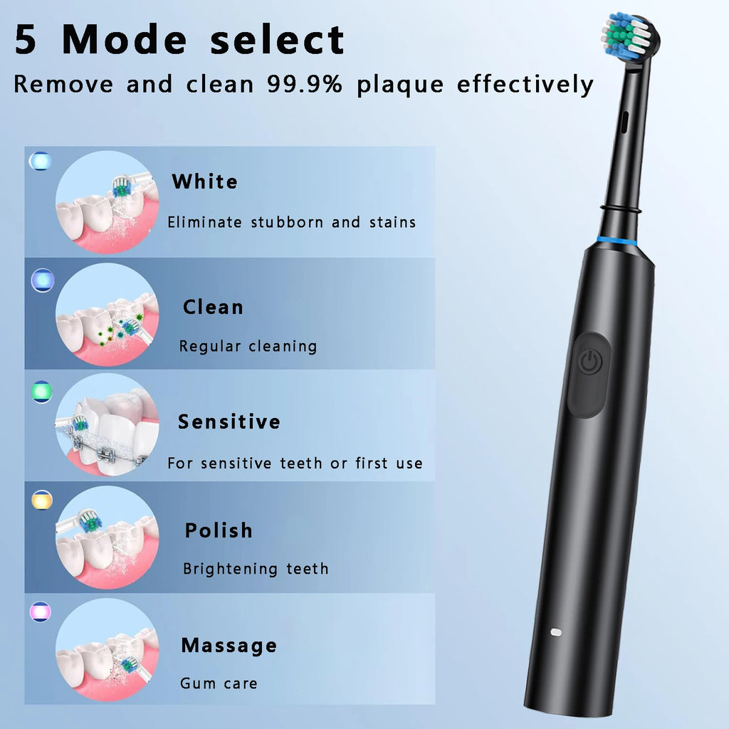 Spazzolino elettrico dentale con 4 testine