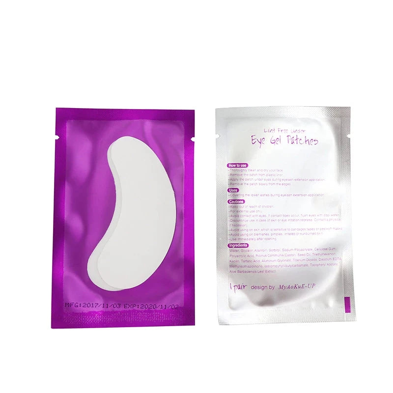 50 paia di estensione delle ciglia in Hydrogel Eye Pad Gel Adesivo