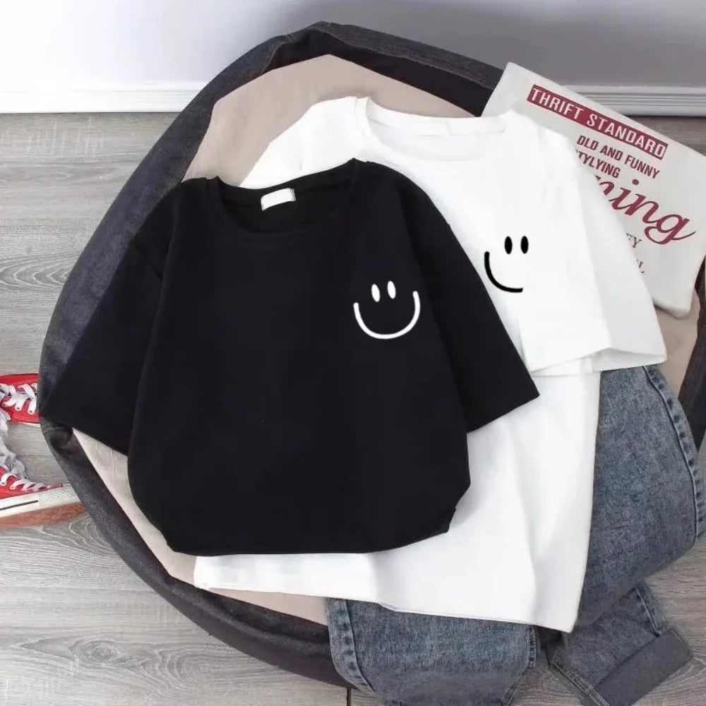 T-shirt per bambini e adulti  puro cotone fresco e leggero semplice