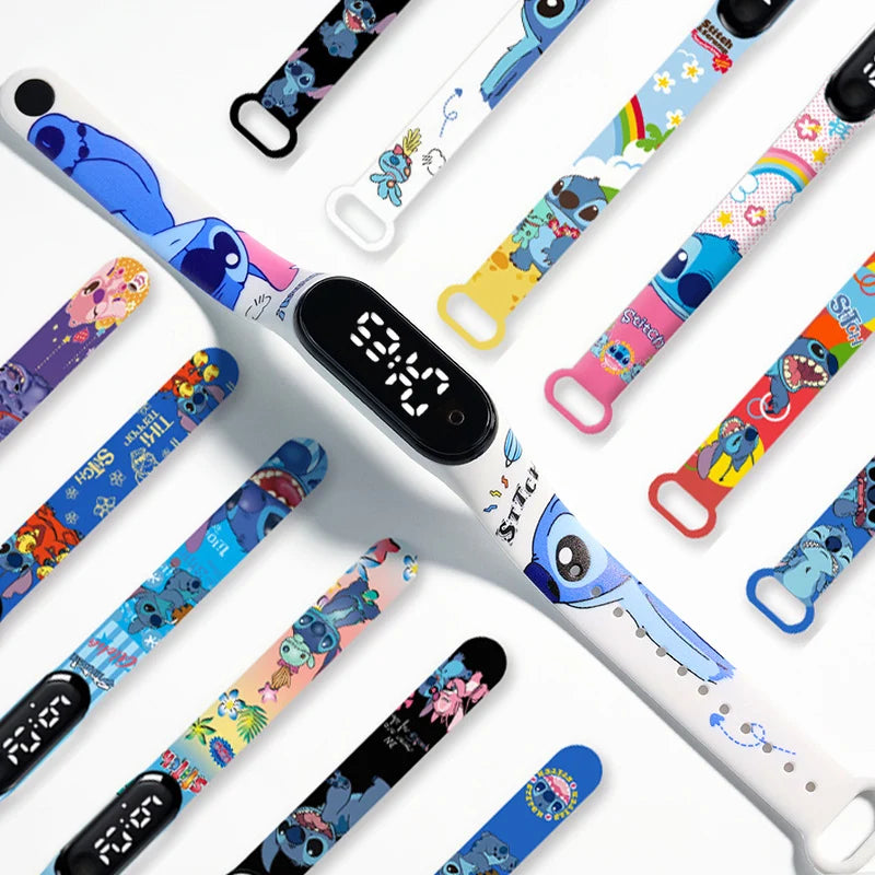 Stitch Orologi per bambini Bracciale sportivo impermeabile LED Touch digitale