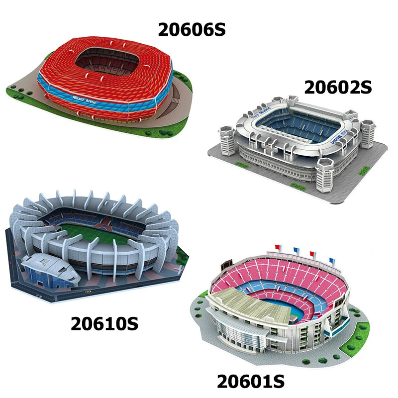 Campo da calcio in miniatura 3D Puzzle fai da te Modelli di stadi famosi in tutto il mondo