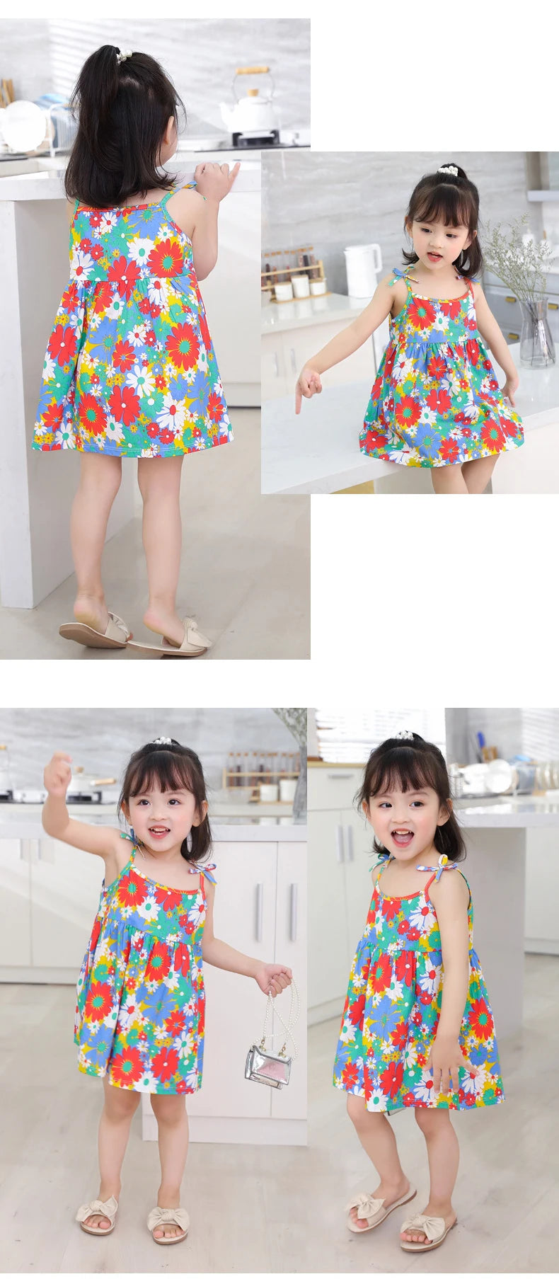 Vestito per bambini senza maniche con bretelle Top 3-6 anni