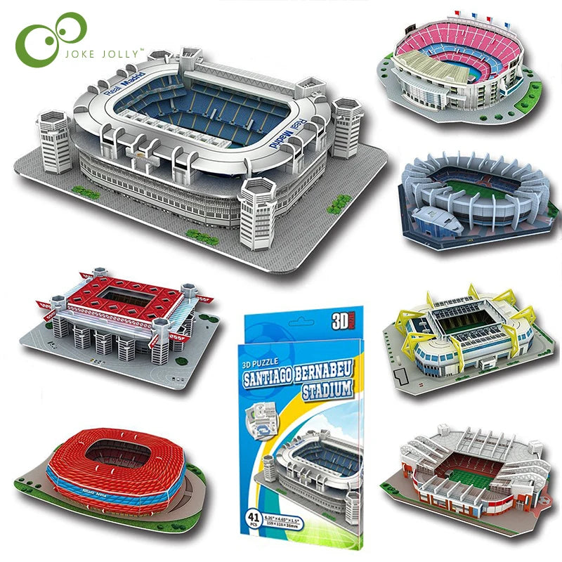 Campo da calcio in miniatura 3D Puzzle fai da te Modelli di stadi famosi in tutto il mondo