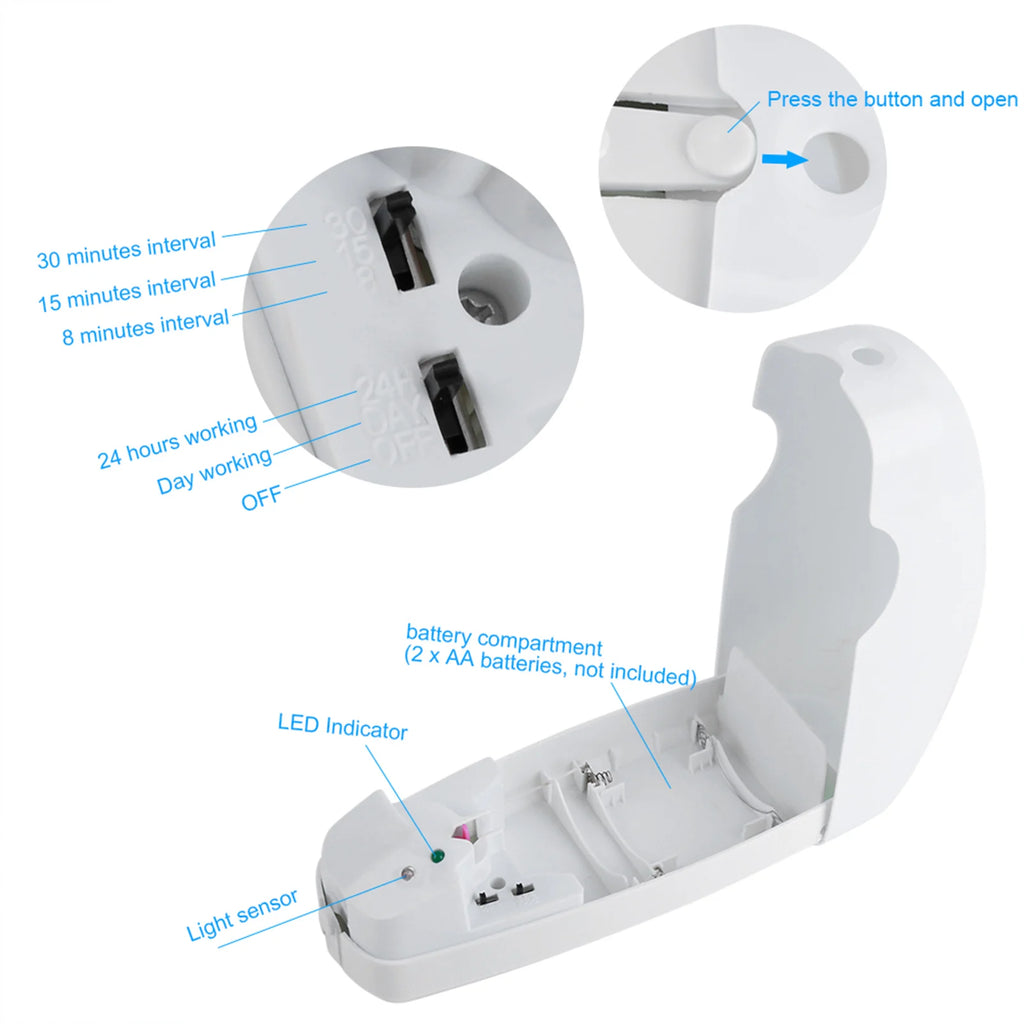 Deodorante per ambienti regolabile, automatico