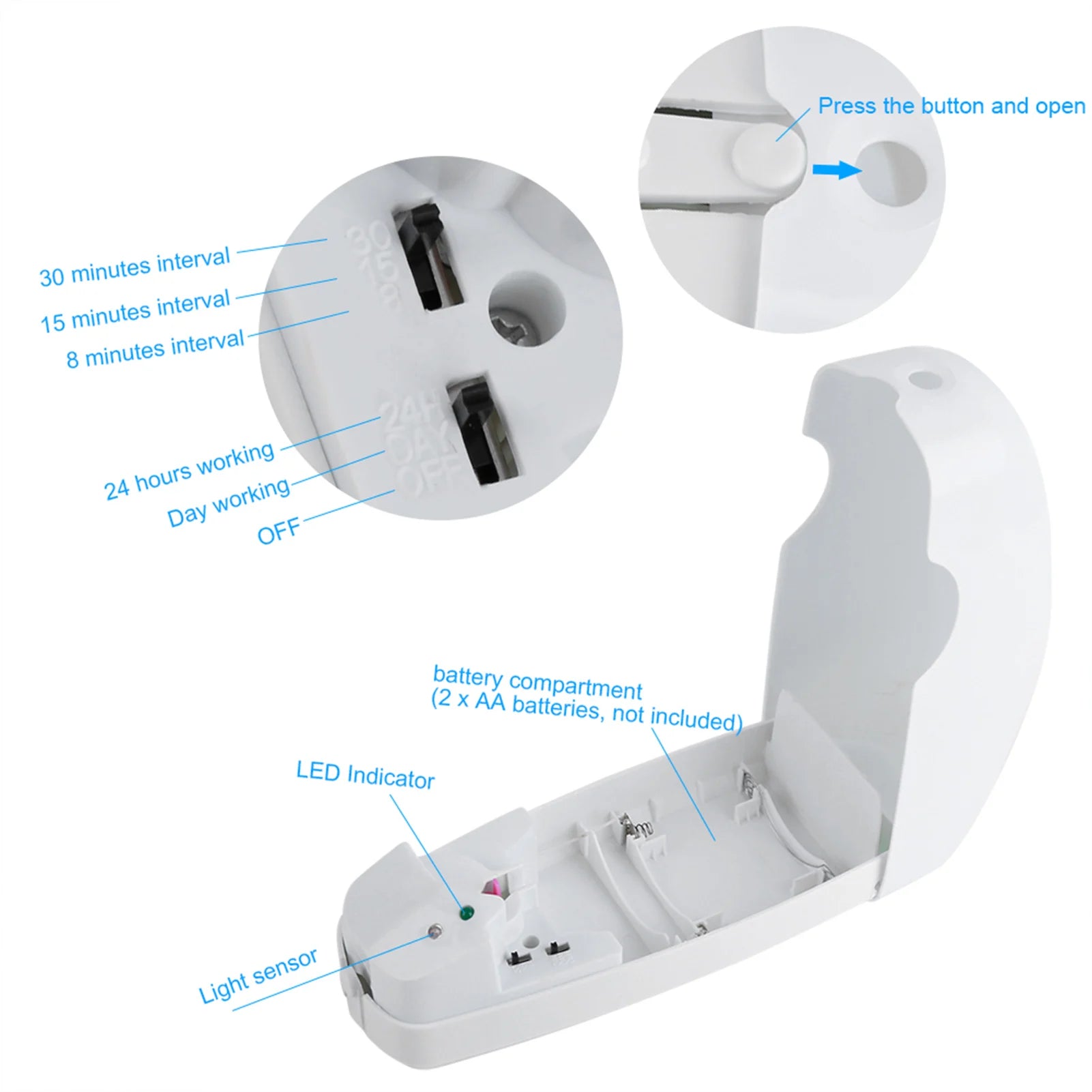 Deodorante per ambienti regolabile, automatico