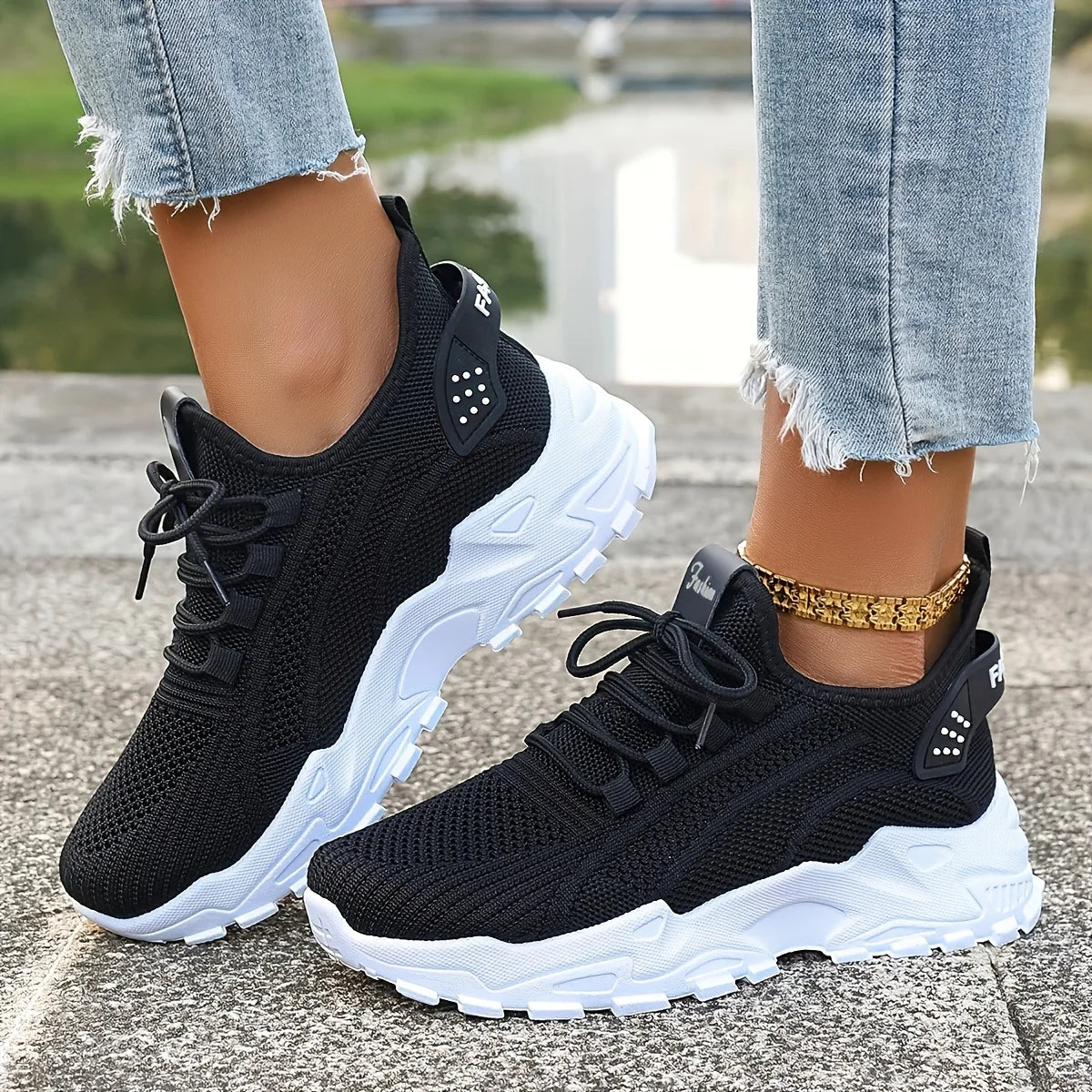 Sneakers in maglia traspirante Moda Comode Scarpe con suola morbida antiscivolo