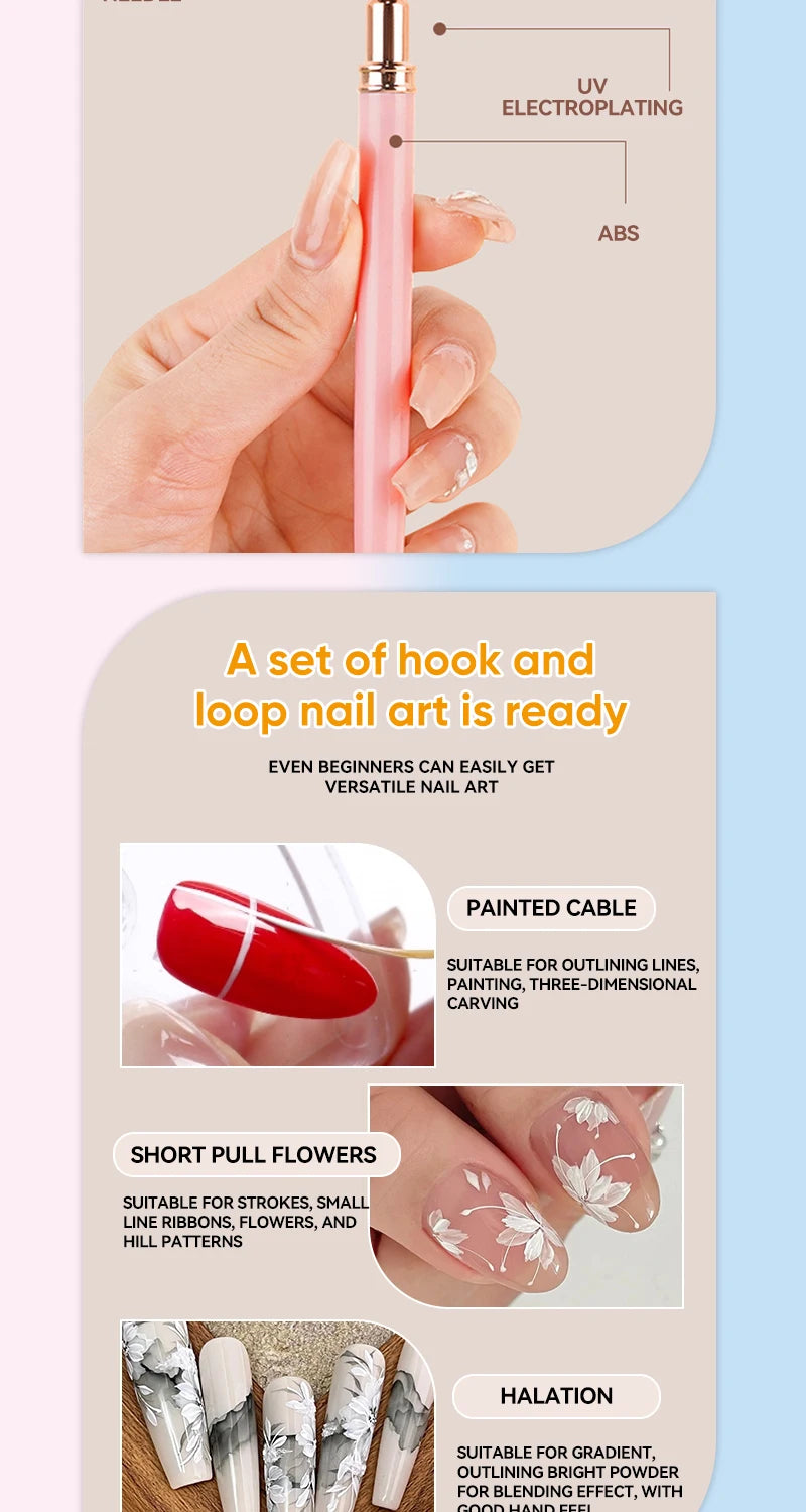 Strumento professionale Nail Art Liner Brush Set 5pcs