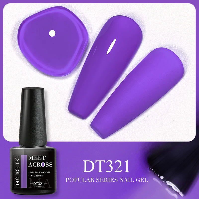 MEET ACROSS 5ml Gel Smalto per unghie Nail Art Top Gel tutti i colori
