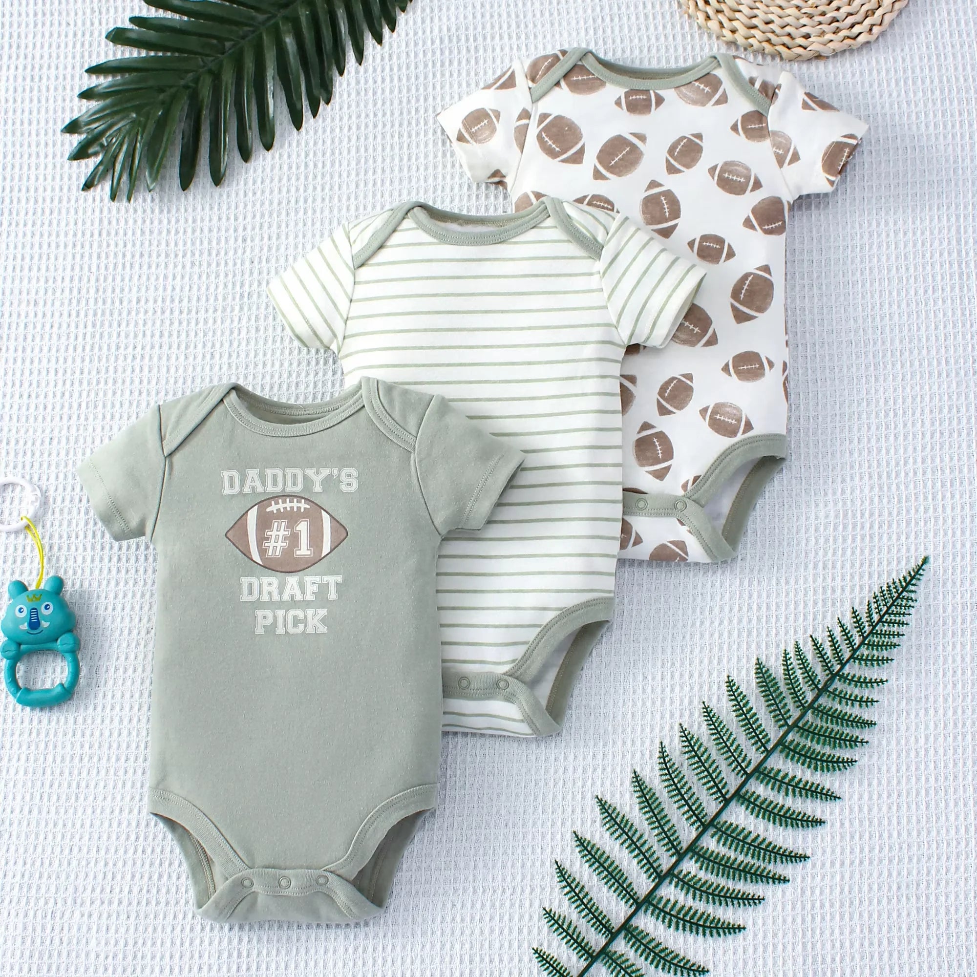 Set di tre pezzi con motivo Baby Body dinosauro dei cartoni animati 0-9 mesi