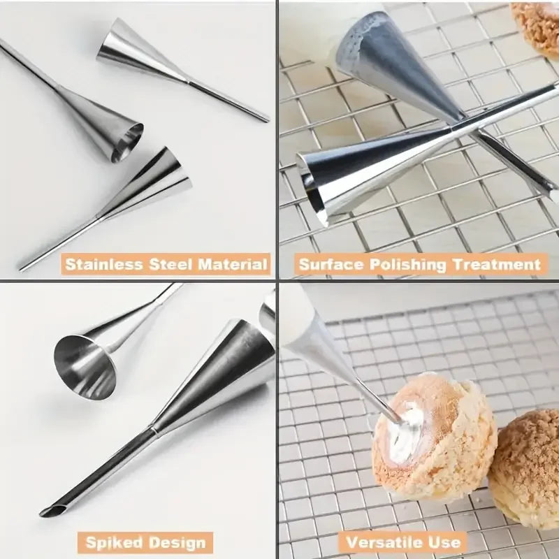 Set di 4 pezzi, punte di decorazione in acciaio inossidabile per torta Cupcake Glassa di crema per biscotti, strumenti di cottura per panettiere