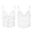 Corsetto con nappe estive da donna Top Retro Cowboy Elegante senza maniche con scollo a V