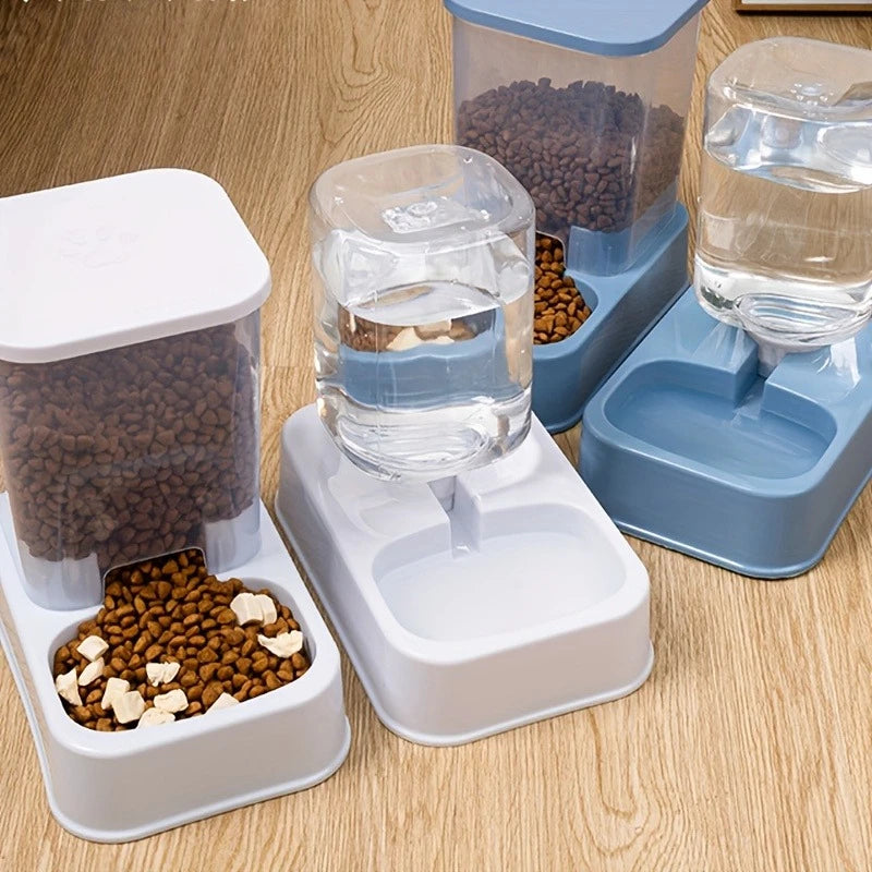 Mangiatoia automatica per cani e gatti con bevitore - Ciotola per alimenti per animali domestici senza batteria