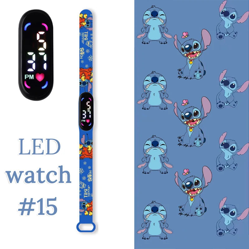 Stitch Orologi per bambini Bracciale sportivo impermeabile LED Touch digitale