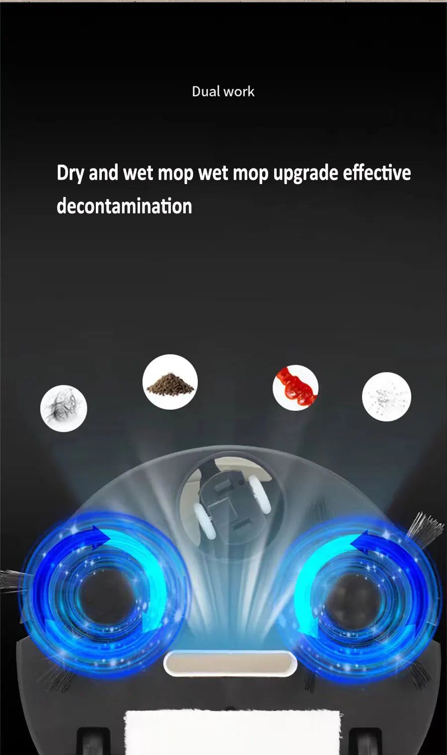 Robot Aspirapolvere Mop 3 In 1 Smart Wireless 1500Pa
