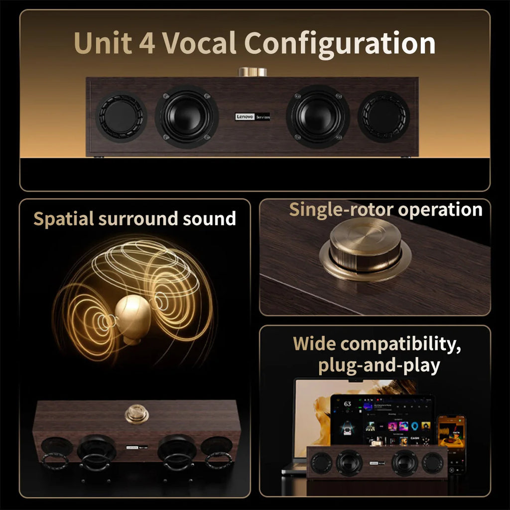 Lenovo C02 Altoparlante multimediale Altoparlante Cablato/Bluetooth  a doppia modalità universale per TV, computer e telefono cellulare Subwoofer
