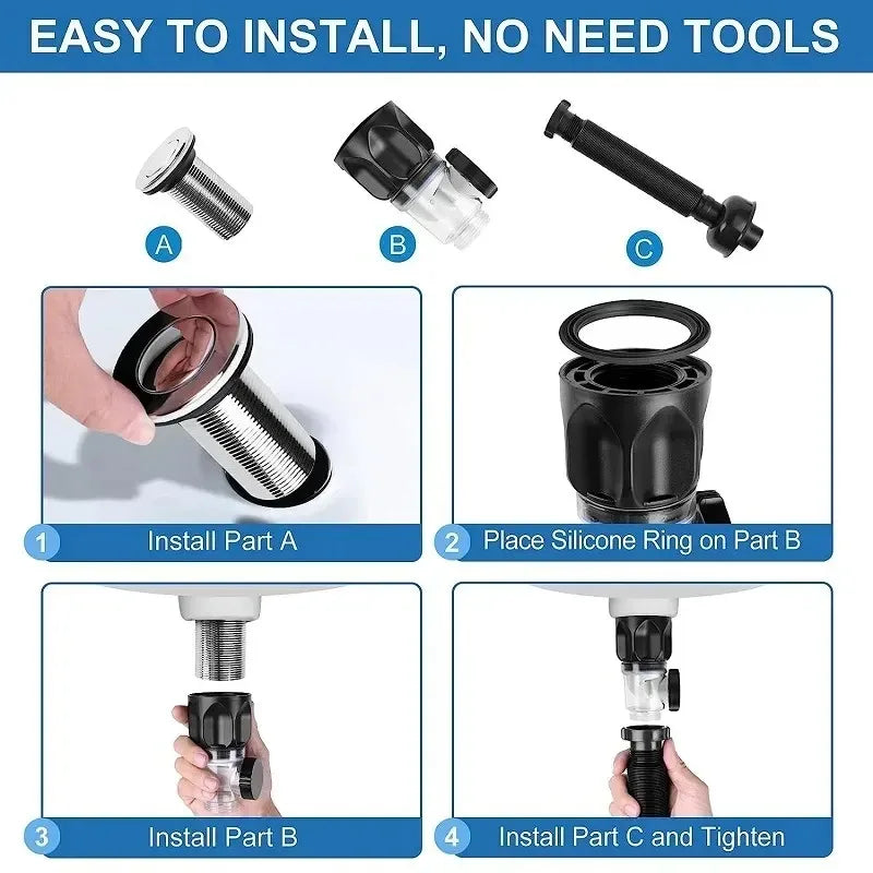 Universal Flip Lavabo in acciaio inossidabile Tubo di drenaggio
