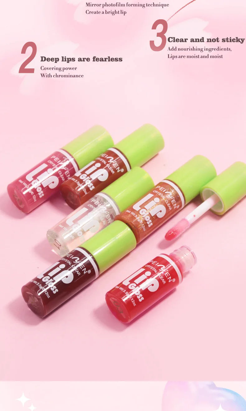 6 pezzi Glass Lip Gloss Set Idratante