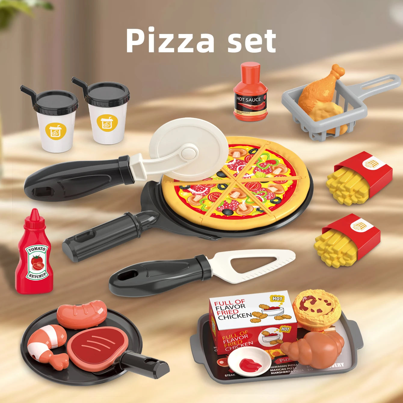 Giocattoli per bambini: gioco di finzione, barbecue, fast food, pizza, sushi, tè pomeridiano, dessert, cibo da cucina, set di giocattoli